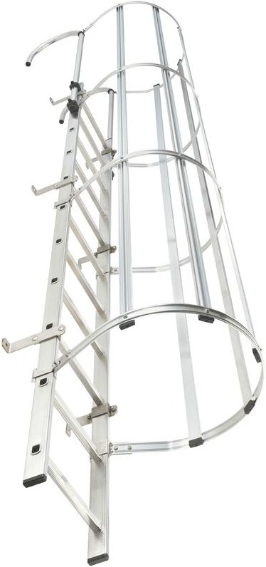 Hailo Steigleiter mit Rückenschutz VAM-36 Edelstahl 10,08m