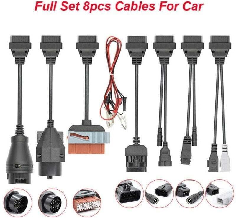 Autokabel Komplettset mit 8 Kabeln 8 in 1 Autokabel Autoadapterkabel OBD2 Autokabel