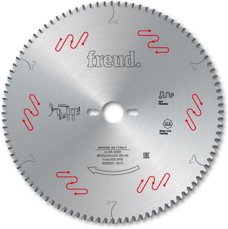 Flache Trapezklinge für Kunststoffmaterialien FREUD - Ø300 2,8/2,2 AL30 Z96 TP- - F03FS05165 -LU4A 0200