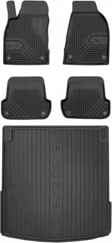 SET 77 Gummimatten und Fußmatten AUDI A4 B6 LIMOUSINE 2000-2004