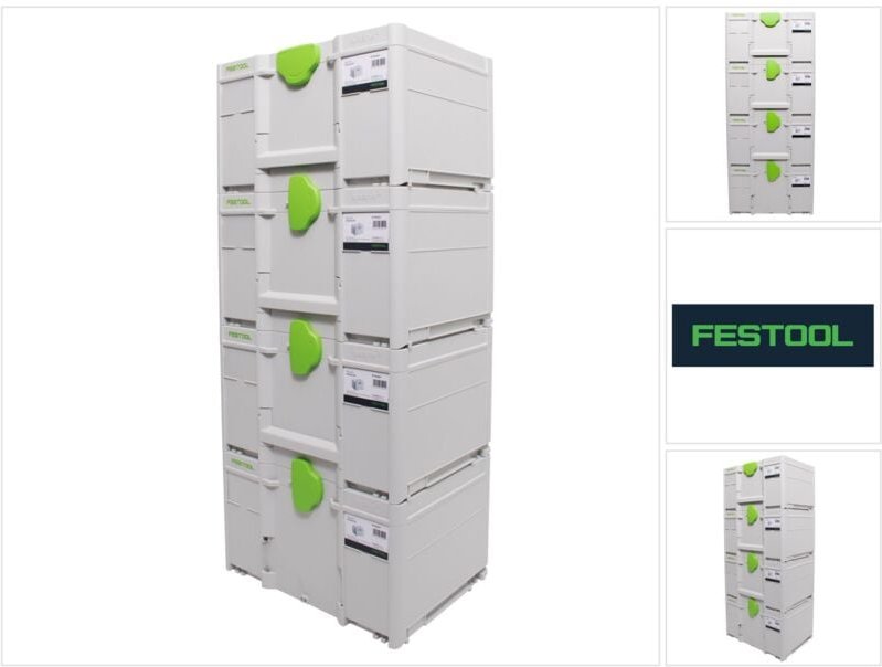 Systainer Set 4x SYS3 m 237 ( 4x 204843 ) 21,4 Liter 396x296x237mm Werkzeugkoffer koppelbar - Festool