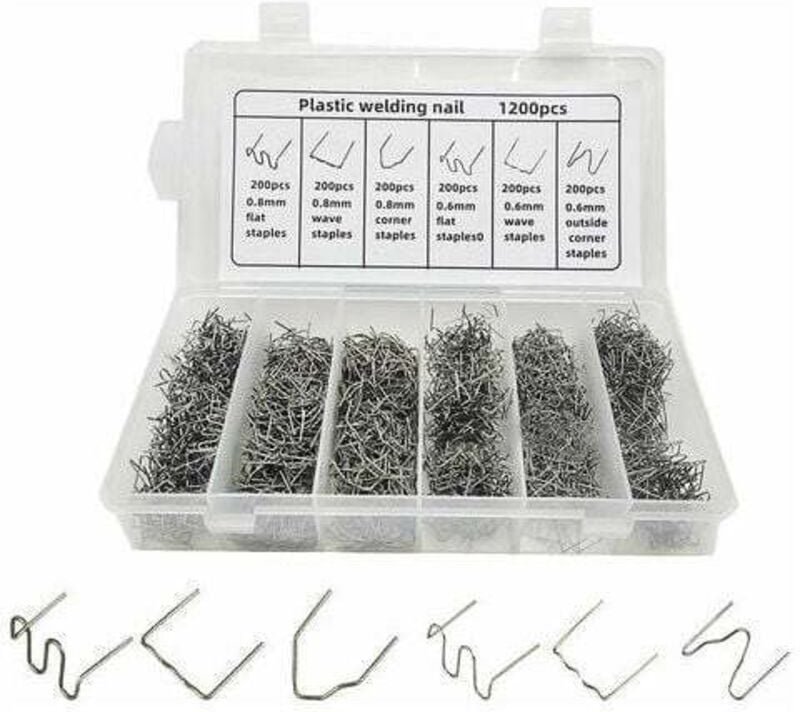 YMYNY Heißklammern für die Auto-Kunststoffreparatur, für die Schweißreparatur von Autostoßstangen-Kunststoff, 1200 Stück