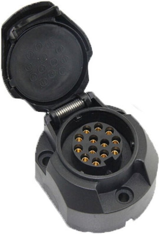 13-poliger Adapter für Anhänger und Wohnwagen, Schraubanschluss, 13-polige Steckdose, Anhängerkupplungssteckdose für lkw...
