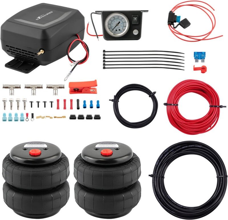 Maxpeedingrods - 2X Federbalg Standard 2500LBS + 12V Kompressor Controller Kit For Pickups Vans