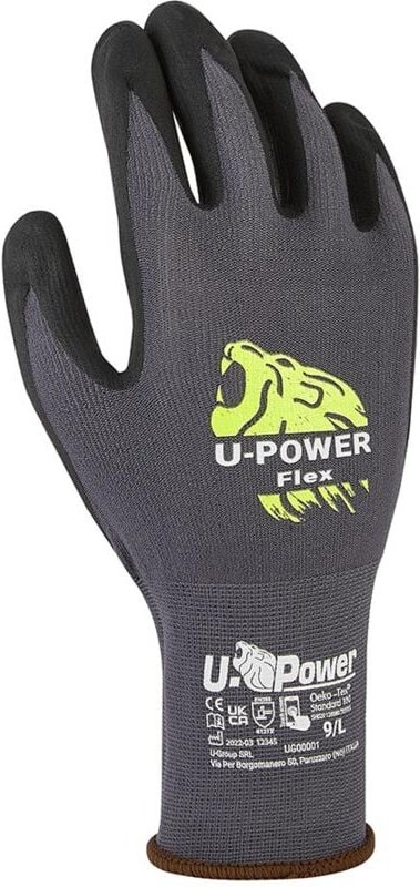 Flex Arbeitshandschuhe Sicherheits-Nylon-Touchscreen Schwarz 10/XL - U-power
