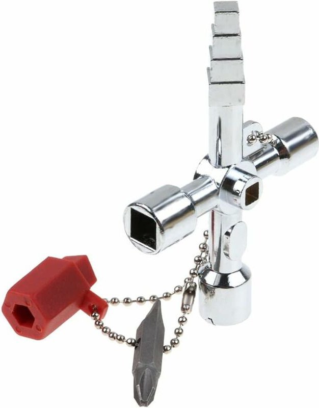 Mumu - Werkzeuge 4-Wege-Schraubenschlüssel, Vierkant-Dreikantschlüssel, Universalschlüssel, Zinklegierung, Dreikantschlü...