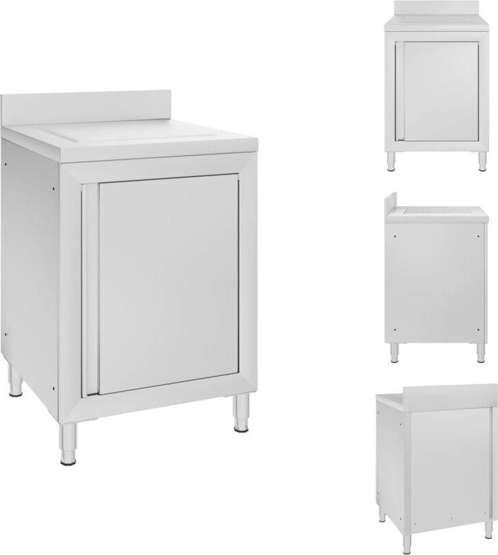 Gastronomie - Living Gastro-Küchenschrank mit Abtropffläche Edelstahl