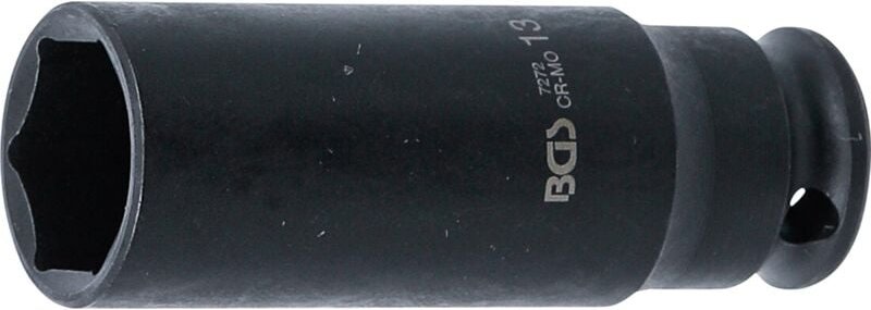 Kraft-Steckschlüssel-Einsatz Sechskant, tief Antrieb Innenvierkant 6,3 mm (1/4") SW 13 mm