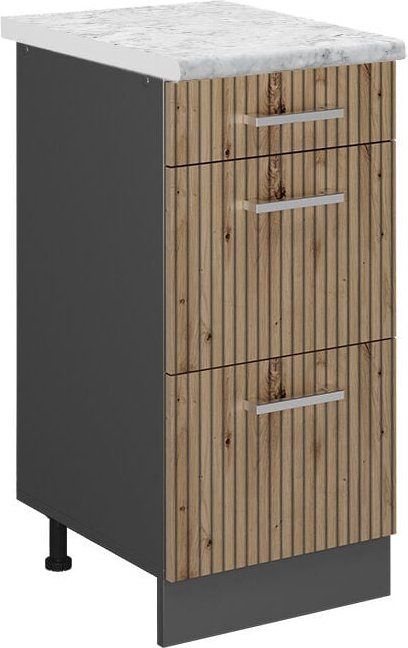 Vicco - Küchenunterschrank R-Line, Artisan-Eiche, 40 cm ap Marmor