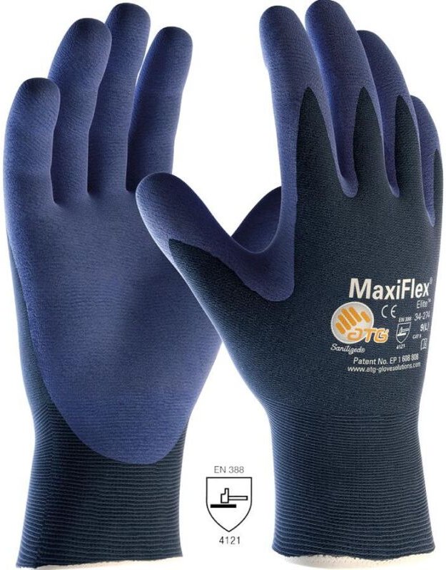 ATG - MaxiFlex Elite 244312 Gr.12 (34-274) Nylon-Strickhandschuhe, Kat. 2, Nitri