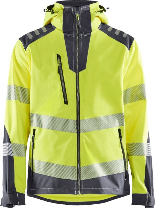 Arbeits-Softshelljacke Hochsichtbarkeit 4491 - Neon Gelb / Mittelgrau M