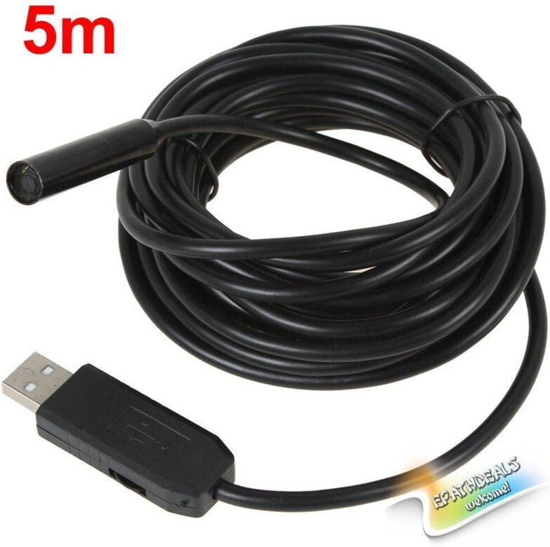 Trade Shop Traesio - Trade Shop - flexible usb-endoskopkamera foto-inspektionskamera 4 led 5 mt sonde -