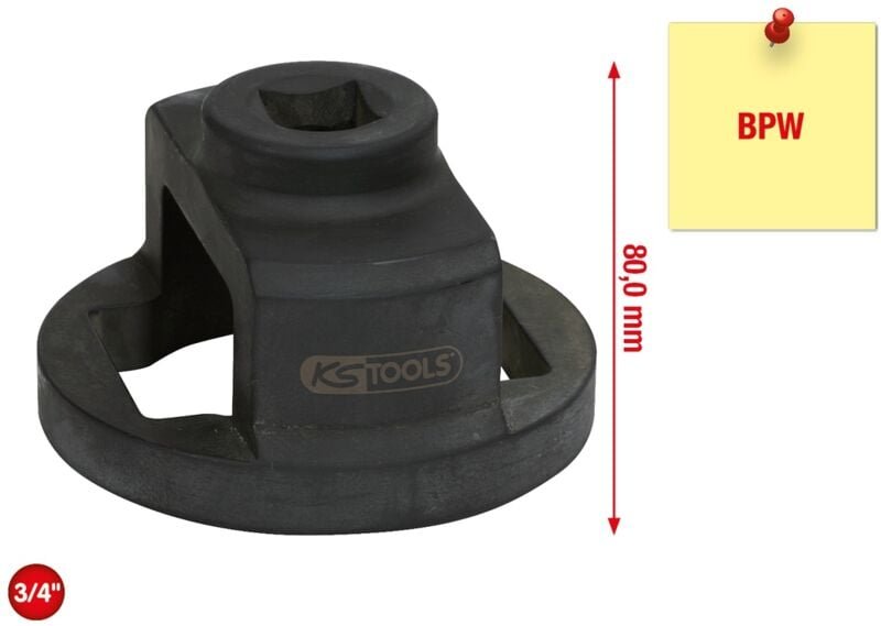 Ks Tools 3/4 Achsmuttern-Schlüssel für bpw, 80 mm