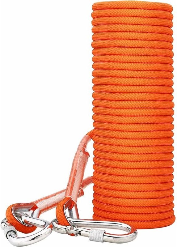 Kletterseil 8 mm Polypropylen, multifunktionale Paracord-Gurtschnüre mit orangefarbenen Karabinerschlaufen zum Festmache...