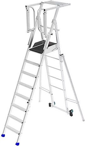 Matisère - Mobile Podestleiter klappbar 9 Stufen - Maximale Arbeitshöhe 4.25m - PIRL9SD-PS
