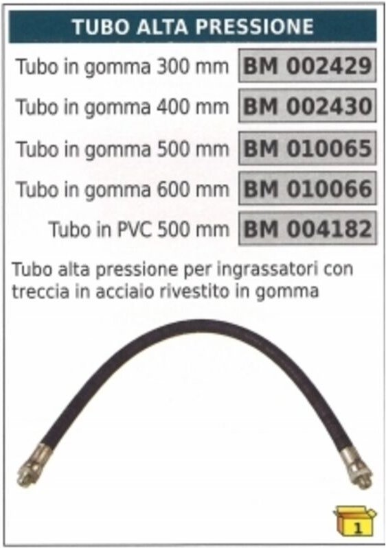 Hochdruckschlauch für PVC-ummantelte Stahlkettenschmierer 500 mm