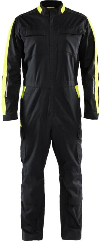 Industrie-Stretch-Arbeitsanzug 2D 6144 - Schwarz/Gelb 46