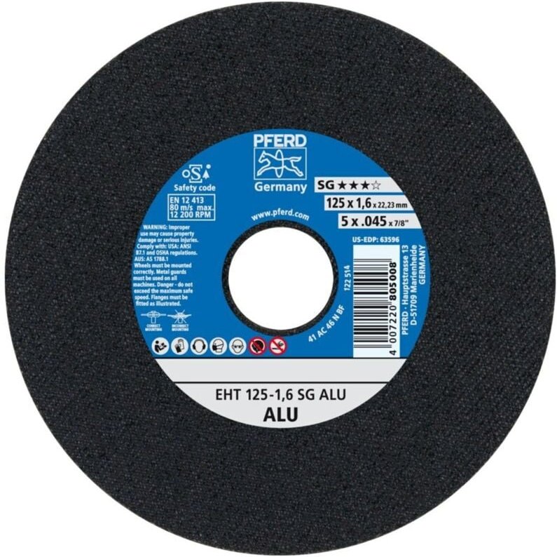 Trennscheibe gerade für Aluminium A46NSG 125x1,6mm Pferd