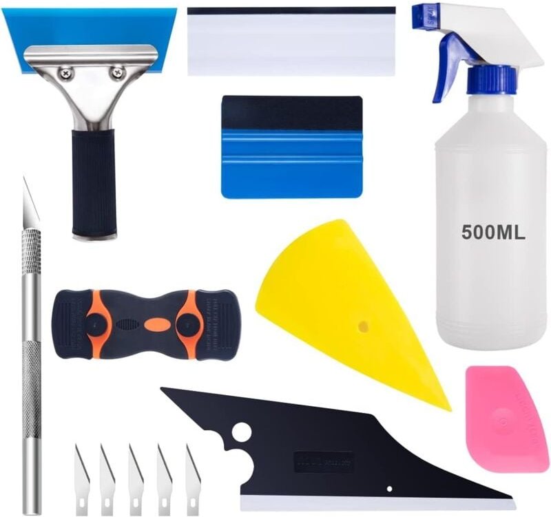 Werkzeugsatz zum Auftragen von Autofenstertönungen, 9-teiliges Werkzeug zum Anbringen von Fahrzeugglas-Schutzfolien, Rak...