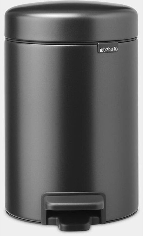Brabantia - Kleiner Badezimmereimer mit Deckel NewIcon 3 l geruchsdichter Treteimer mit herausnehmbarem Inneneimer für B...