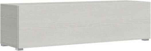 Hochklappbarer TV-Sockel mit Kabelverschraubung L.153,6 H.40 T.39,2 mit Füßen aus weißer Esche - Itamoby