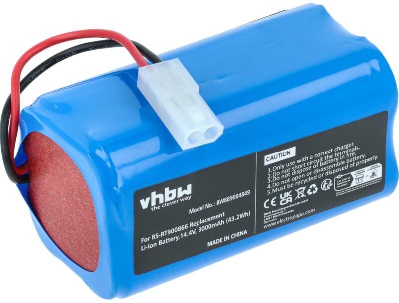 Akku kompatibel mit Rowenta Explorer 60, 20, 40, 50, 45 Saugroboter Blau (30000 mAh, 14,4 v, Li-Ion, ohne Gehäuse) - Vhb...