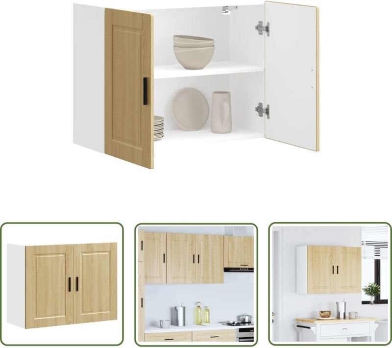 The Living Store - vidaXL Küchen-Hängeschrank Porto Sonoma-Eiche Holzwerkstoff
