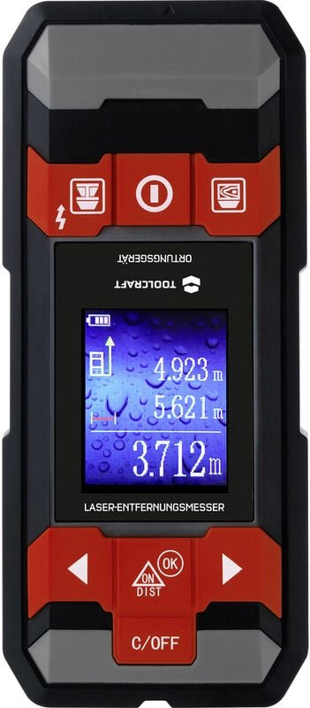 Ortungsgerät inkl. Laser-Entfernungsmesser ldm D30 Geeignet für nicht eisenhaltiges Met - Toolcraft