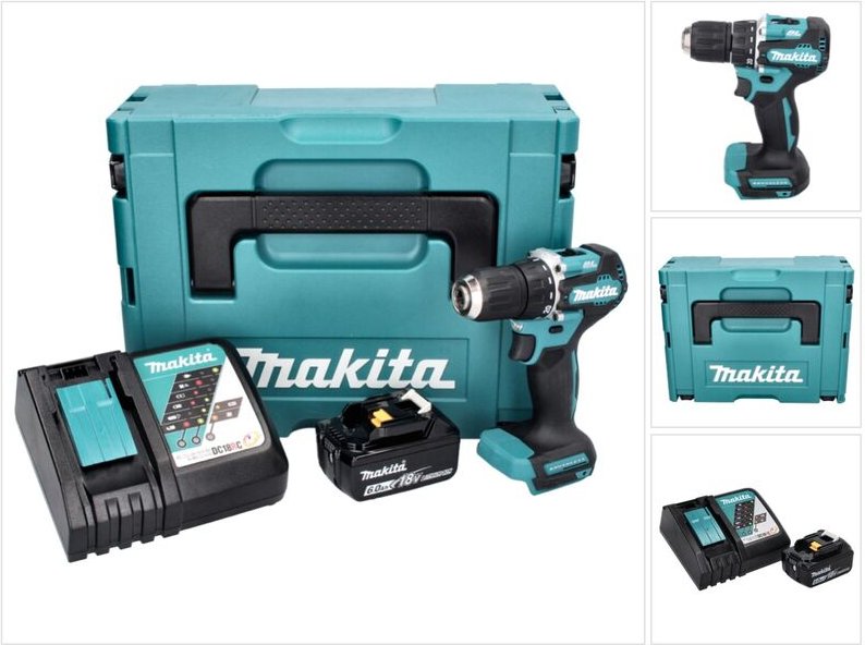 Makita DDF 487 RG1J Akku Bohrschrauber 18 V 40 Nm Brushless + 1x Akku 6,0 Ah + Ladegerät + Makpac
