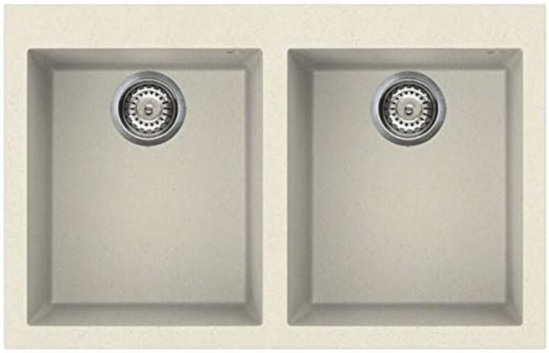 Waschbecken 79x50 cm 2 Becken Creme