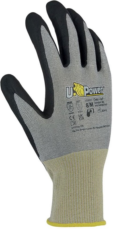 U-Power Rumba Sicherheits-Arbeitshandschuhe Nylon-Nitril Grau 7/S