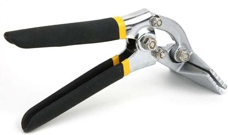 XVX Blechbiegezange, Manuelle Blechzange, Crimpzange mit Rutschfestem Griff, Blechbieger (Gebogen)