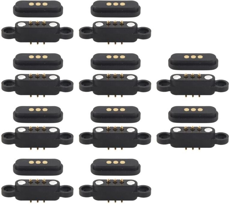 Thumbnail - Tlily - 10 Paare Federbelasteter Magnetischer Pogo Pin Steckverbinder 3 Positionen Magnete Rastermaß 2,3 mm Durchgangslö...