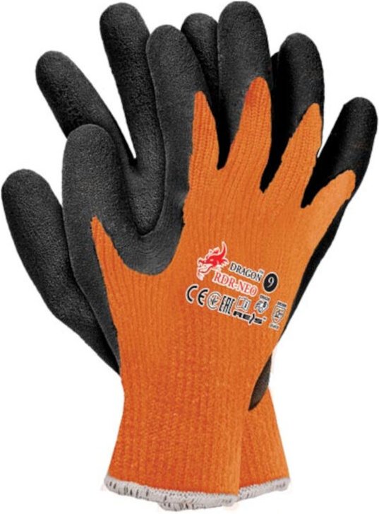 Arbeitshandschuhe aus Strickgewebe mit Latexbeschichtung Orange 7