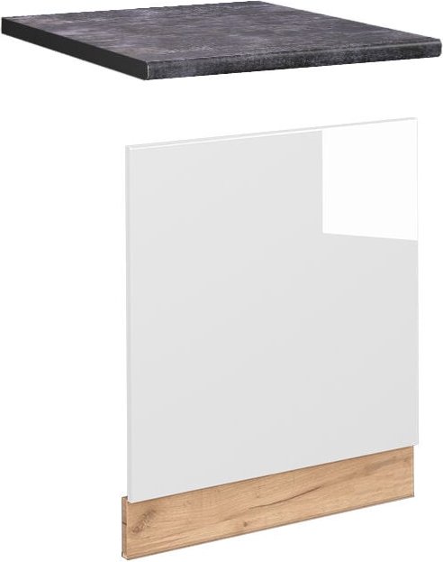 Frontblende Fame-Line, Weiß Hochglanz, 60 cm , AP Anthrazit, Vicco