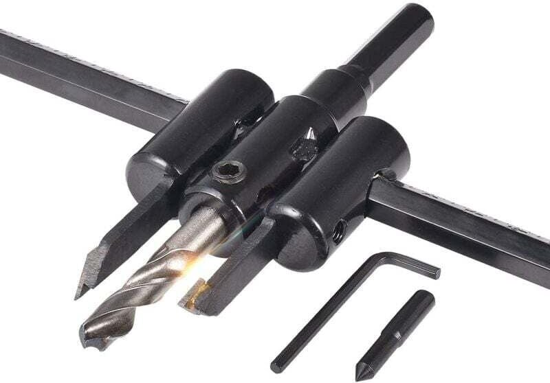 Ulisem 30 mm bis 200 mm verstellbares Kreislochsägen-Set, Holz-Trockenbau-Bohrer, Säge, Rundschnitt, DIY-Holzbearbeitung...