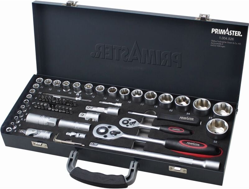 Primsater Steckschlüsselsatz 64 tlg. Ratschenset Bitsatz Ratsche Knarre Nuss