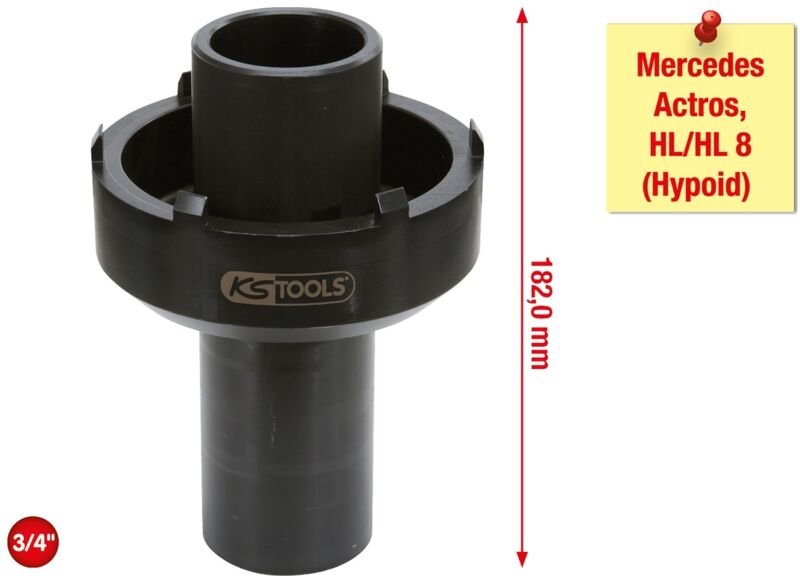 Ks Tools 3/4 Nutmuttern-Schlüssel mit 6 Zapfen für Mercedes, 105-125 mm