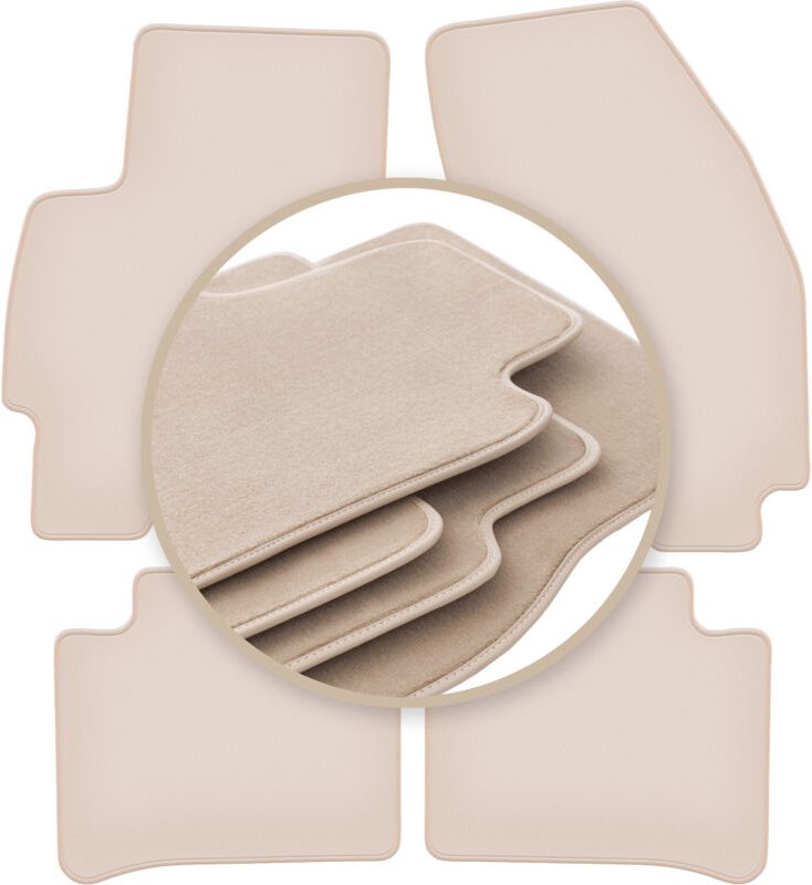 PREMIUM beige Matten für: Ford Mondeo MK3 Kombi, Liftback, Limousine 2001–2007
