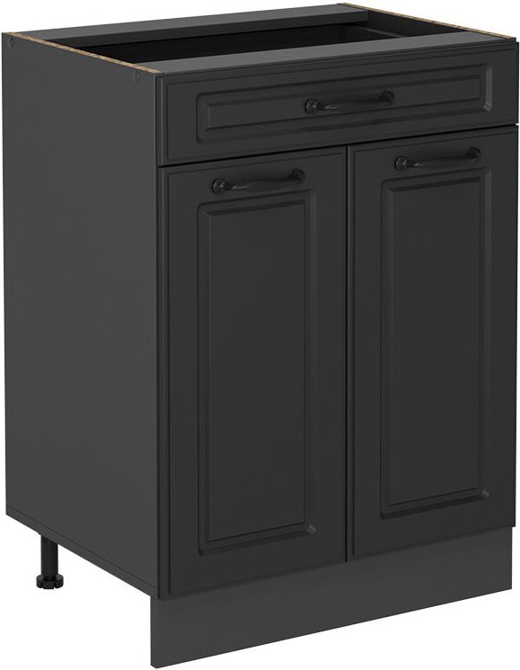 Küchenunterschrank R-Line, Anthrazit Landhaus, 60 cm mit Schublade, ohne Arbeitsplatte Vicco