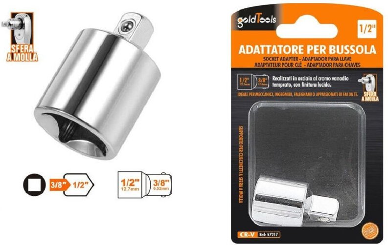 Trade Shop - quadrato 3/8' per chiavia 1/2' sfera molla 57217 -