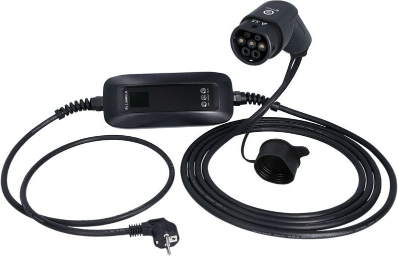 Efuturo mobile Ladestation mit Typ 2 Ladekabel, 1 Phase, bis zu 3,7 kW, bis zu 16 a, 230 v, Mode 2, lcd Display, Schuko-...