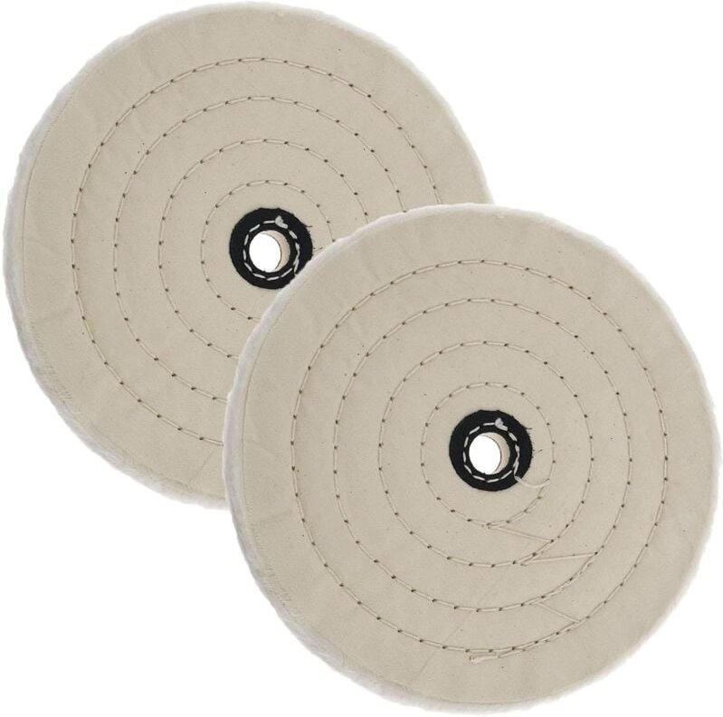 Spiral-Polierscheiben aus Baumwolle mit Achsloch für Tischschleifwerkzeuge, 180 mm, 2 Stück - Csparkv