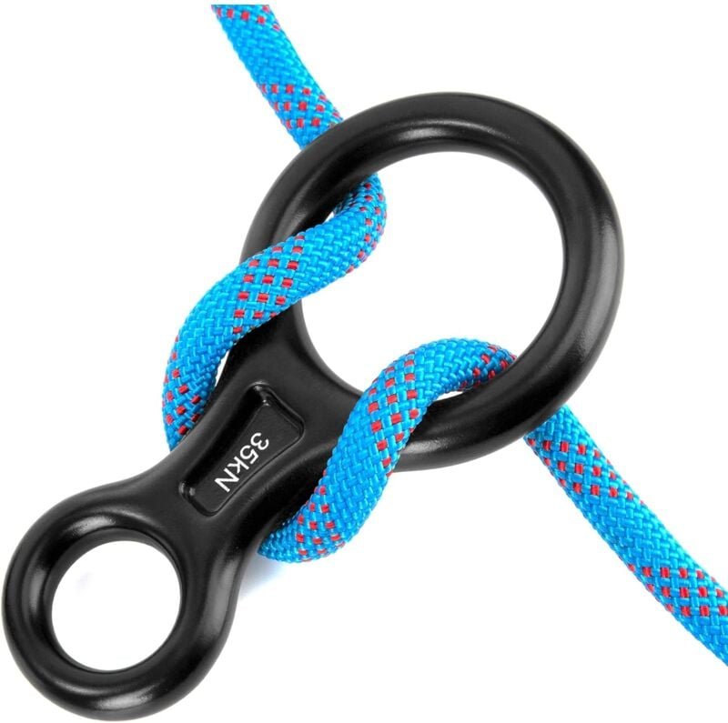 Thumbnail - Abseilgerät mit 8-Kreis, 35 kN, Aluminium-Abseilring, strapazierfähig, für die Rettung beim Klettern, Abstieg, Sicherung...