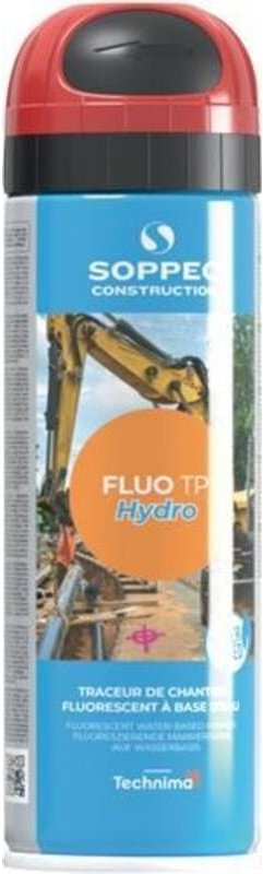 Soppec - Baustellenmarkierspray Fluo tp Hydro neonrot 500ml Spraydose