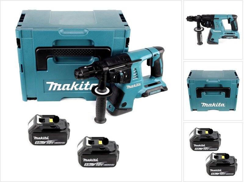 Dhr 264 2 x 18 v / 36 v Li-Ion sds Plus Akku-Bohrhammer in Makpac 4 mit Einlage + 2 x bl 1850 18 v 5,0 Ah Li-Ion Akku - ...
