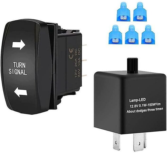 Woosien - Motorrad Blink Relais Mit Blinker Rocker Schalter Led Blinker Blink Controller Für Truc