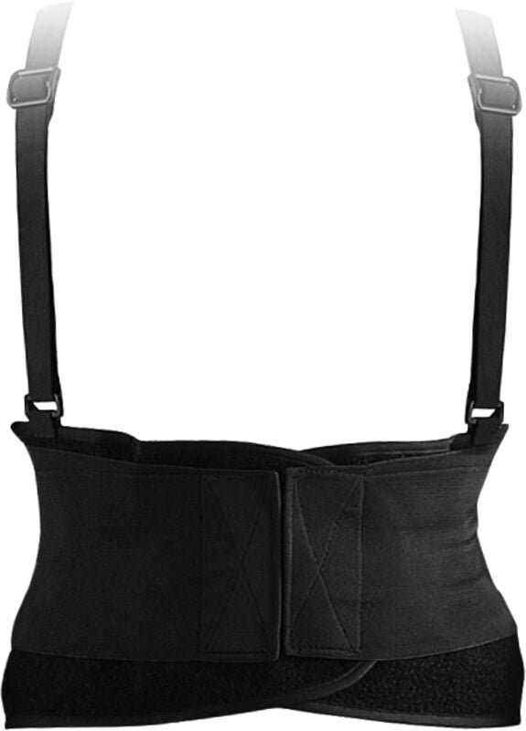 Lendenwirbelstützgürtel LUMBAR GÜRTEL - Elastische Träger + Klettverschluss - Schwarz XL