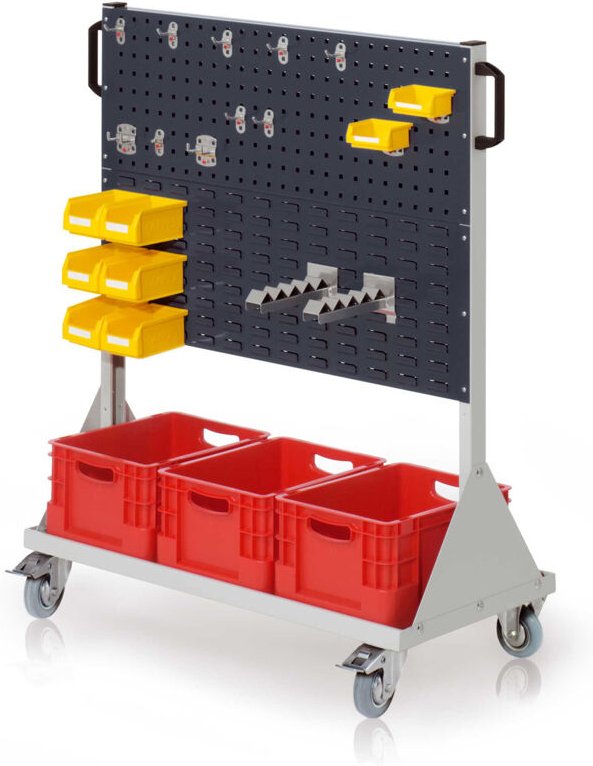 Kappes RasterMobil® mobiler Arbeitsplatzschrank Größe 3 1230x1000x500mm - 2x Lochplatte 2x Schlitzplatte - 29-teilig - a...