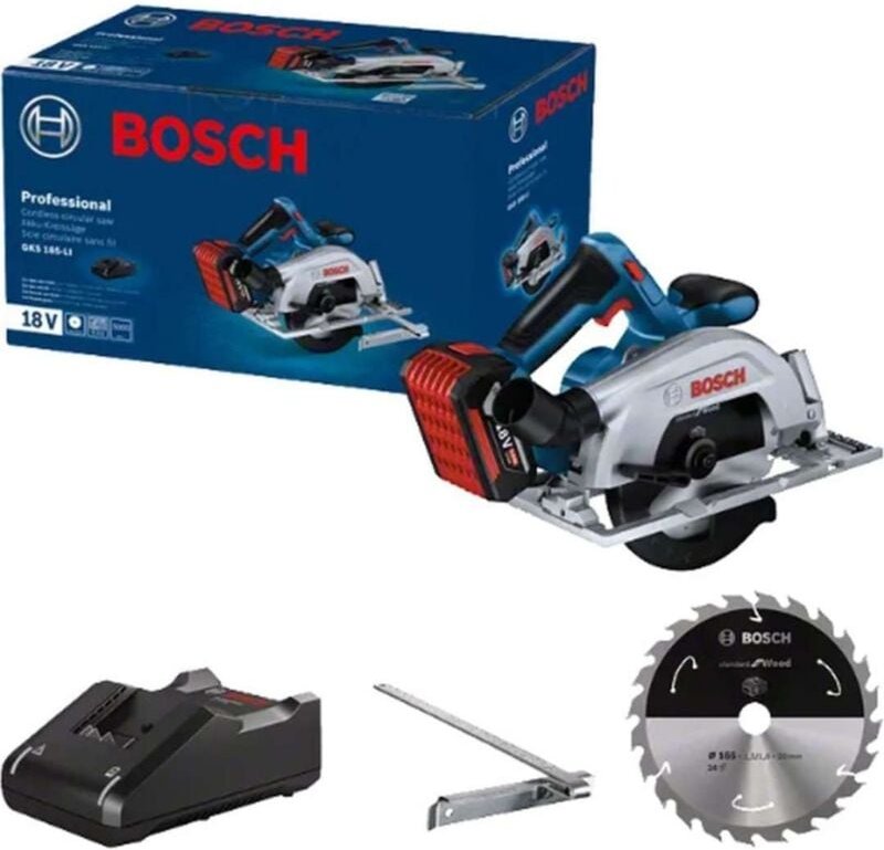 Bricoline - Bosch Werkzeug - Akku-Handkreissäge 18V, 165 mm, 1x Akku 5,0 Ah, Ladegerät 06016C1223